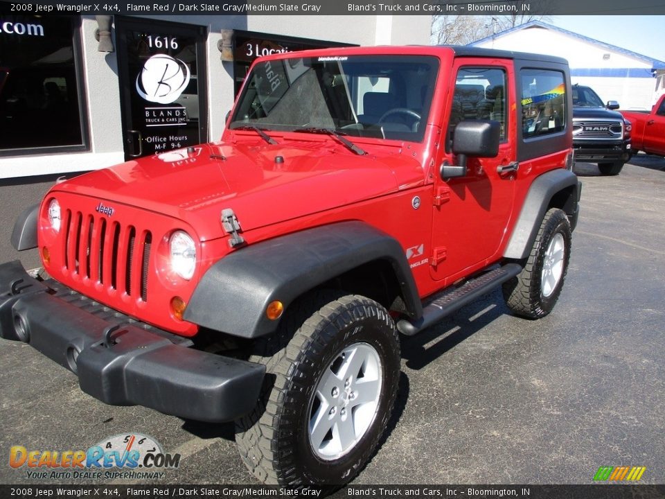 2008 Jeep Wrangler X 4x4 Flame Red / Dark Slate Gray/Medium Slate Gray Photo #2