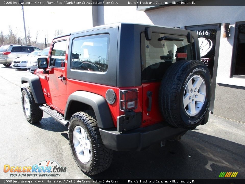 2008 Jeep Wrangler X 4x4 Flame Red / Dark Slate Gray/Medium Slate Gray Photo #3