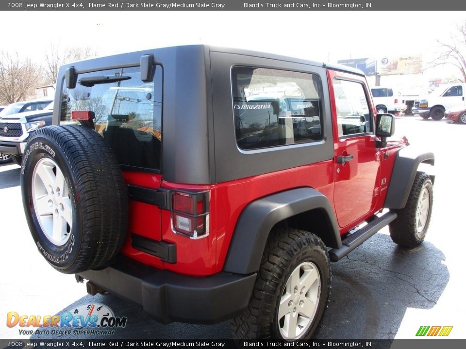 2008 Jeep Wrangler X 4x4 Flame Red / Dark Slate Gray/Medium Slate Gray Photo #4