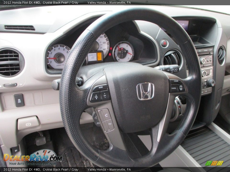 2012 Honda Pilot EX 4WD Crystal Black Pearl / Gray Photo #13