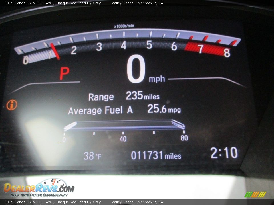 2019 Honda CR-V EX-L AWD Basque Red Pearl II / Gray Photo #20