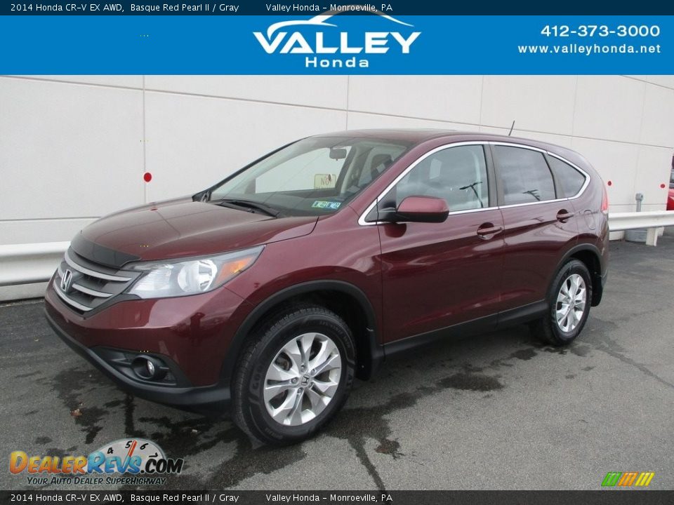 2014 Honda CR-V EX AWD Basque Red Pearl II / Gray Photo #1