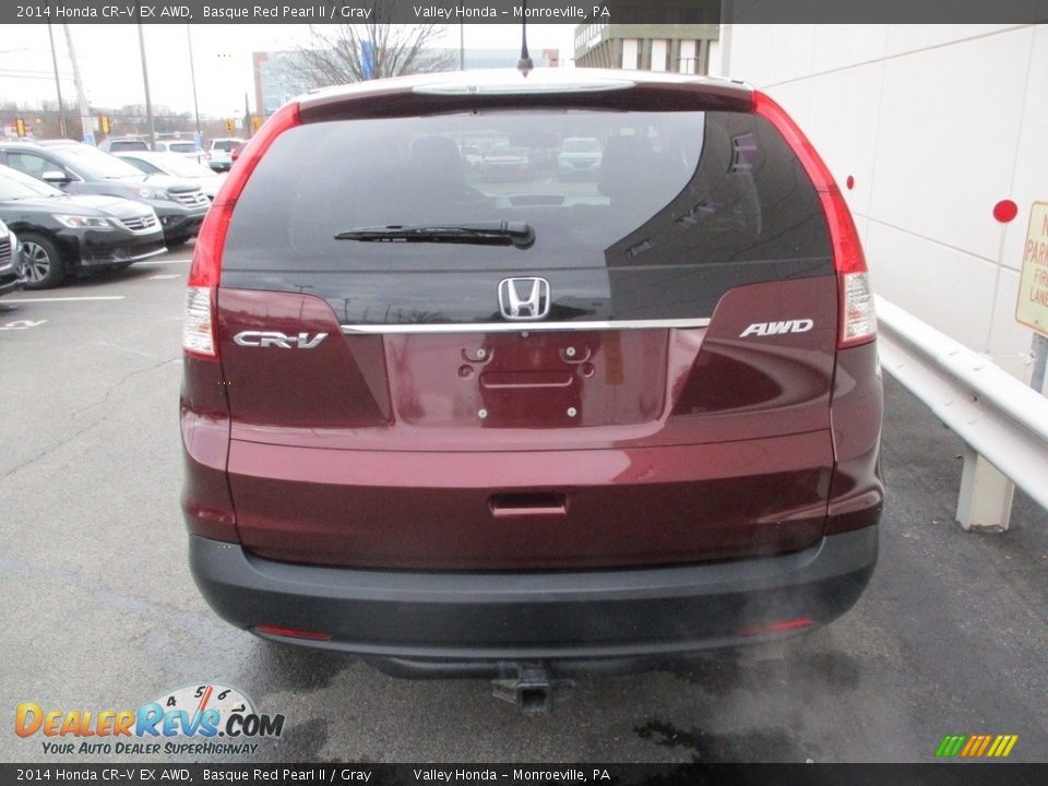 2014 Honda CR-V EX AWD Basque Red Pearl II / Gray Photo #4