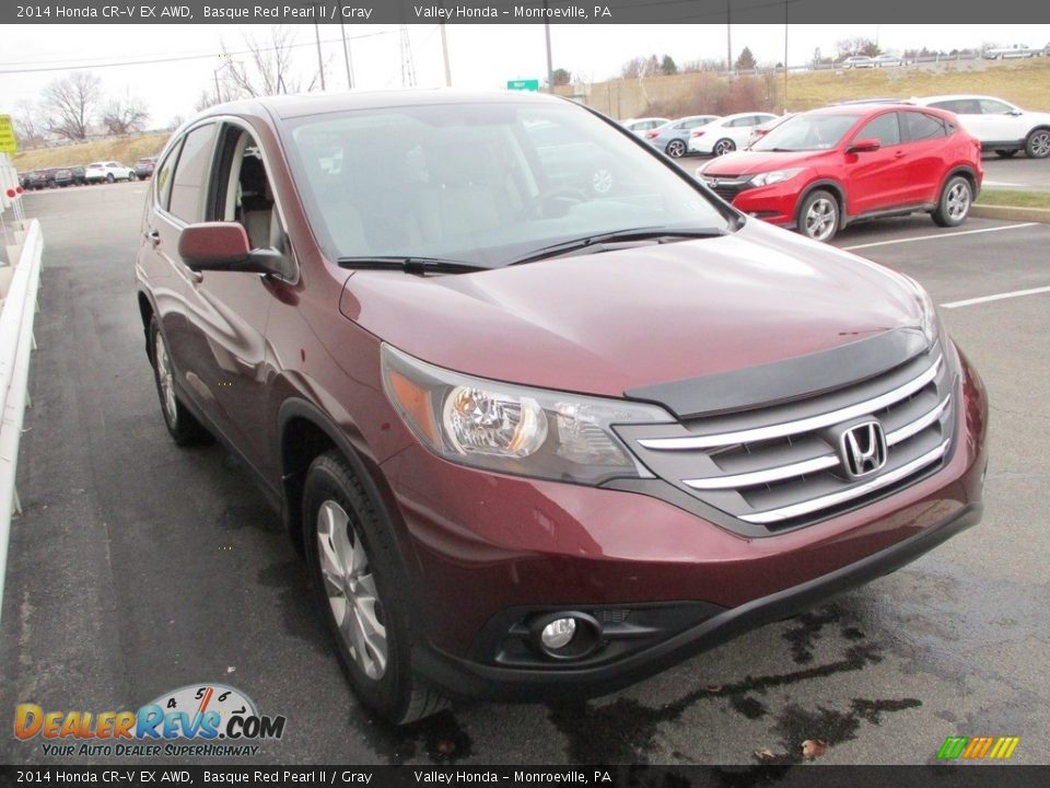 2014 Honda CR-V EX AWD Basque Red Pearl II / Gray Photo #7