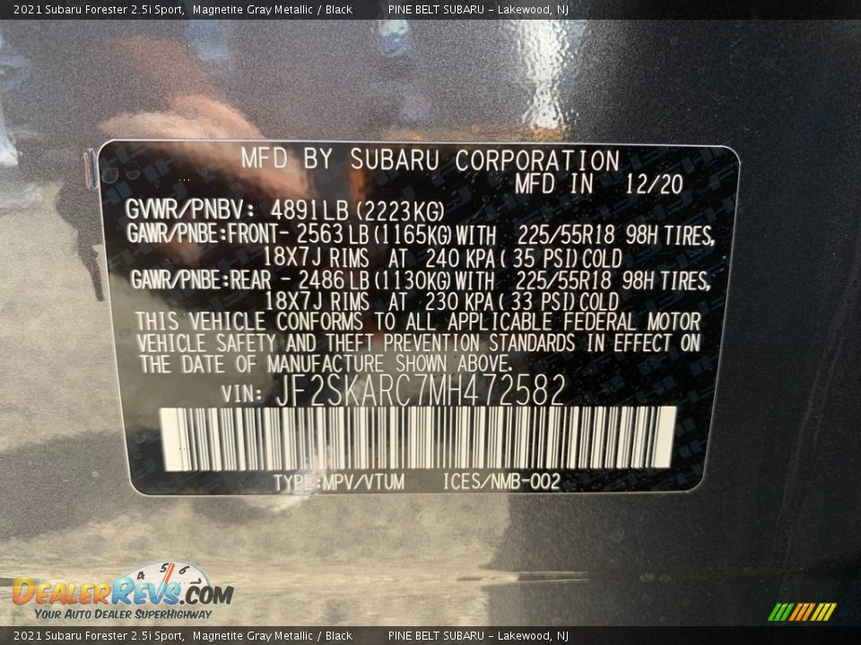 2021 Subaru Forester 2.5i Sport Magnetite Gray Metallic / Black Photo #14