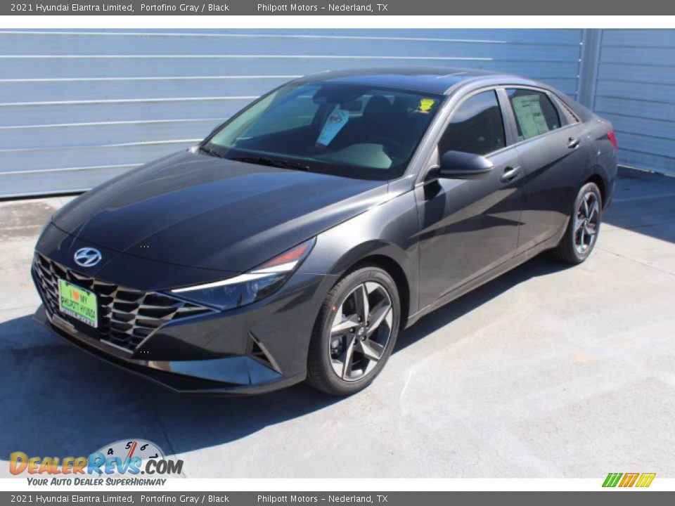 2021 Hyundai Elantra Limited Portofino Gray / Black Photo #4