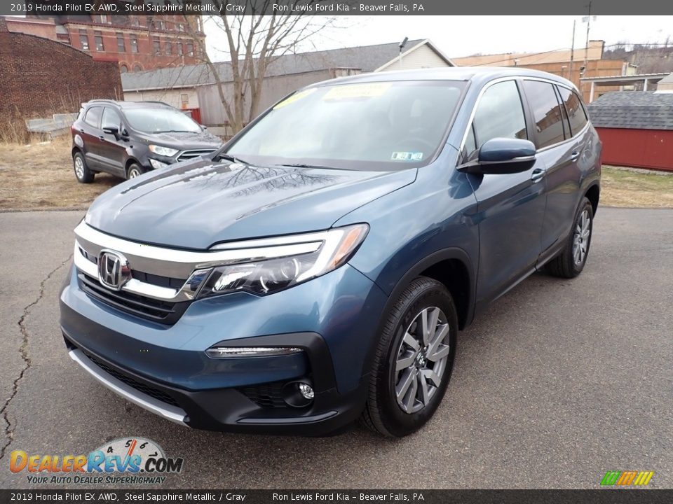 2019 Honda Pilot EX AWD Steel Sapphire Metallic / Gray Photo #5