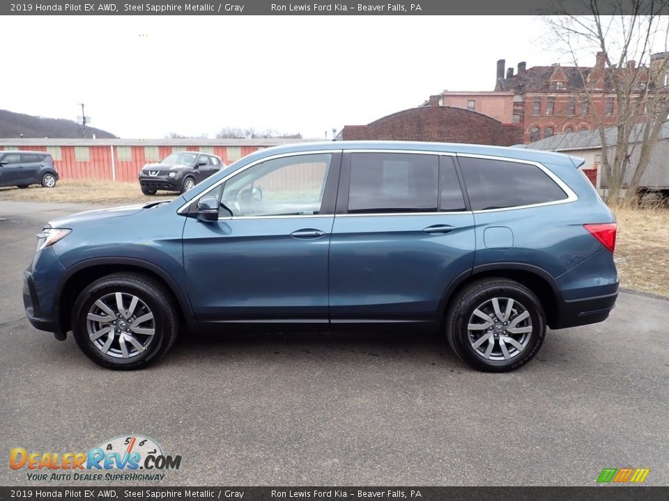 2019 Honda Pilot EX AWD Steel Sapphire Metallic / Gray Photo #6