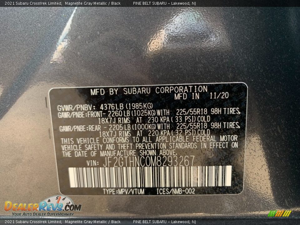 2021 Subaru Crosstrek Limited Magnetite Gray Metallic / Black Photo #14