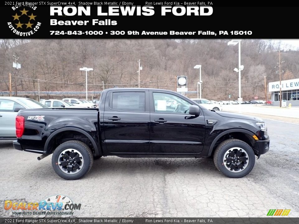 2021 Ford Ranger STX SuperCrew 4x4 Shadow Black Metallic / Ebony Photo #1
