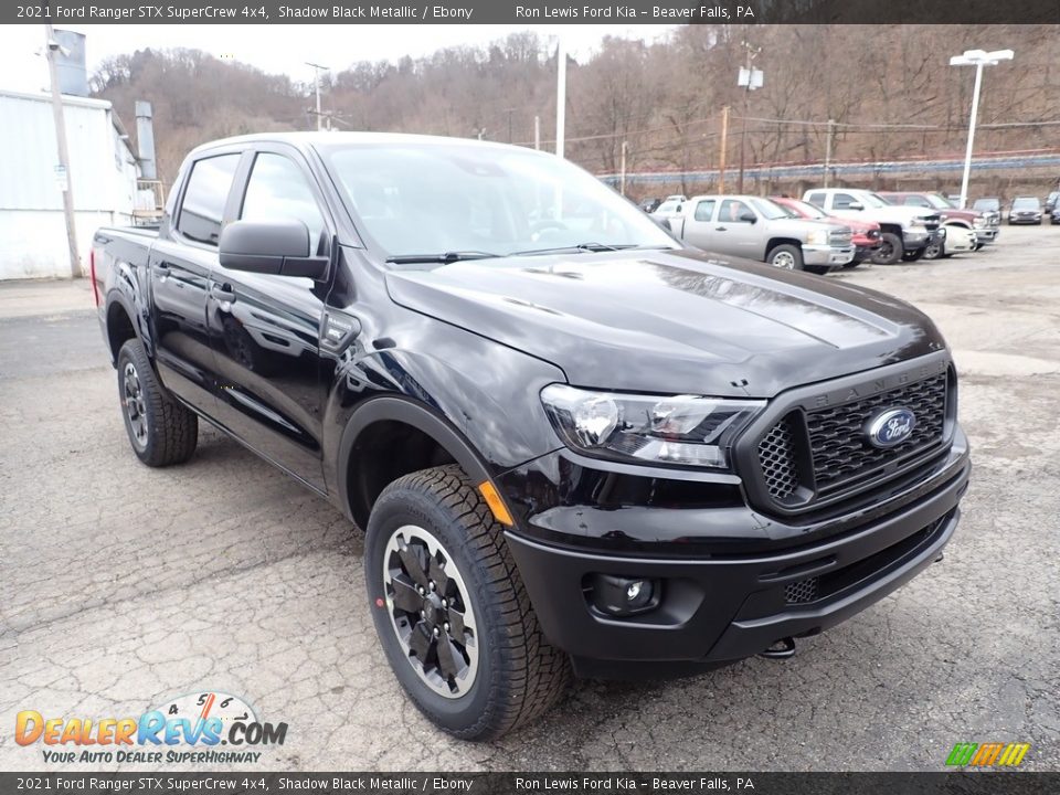 2021 Ford Ranger STX SuperCrew 4x4 Shadow Black Metallic / Ebony Photo #3