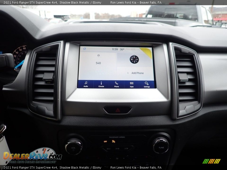 2021 Ford Ranger STX SuperCrew 4x4 Shadow Black Metallic / Ebony Photo #17