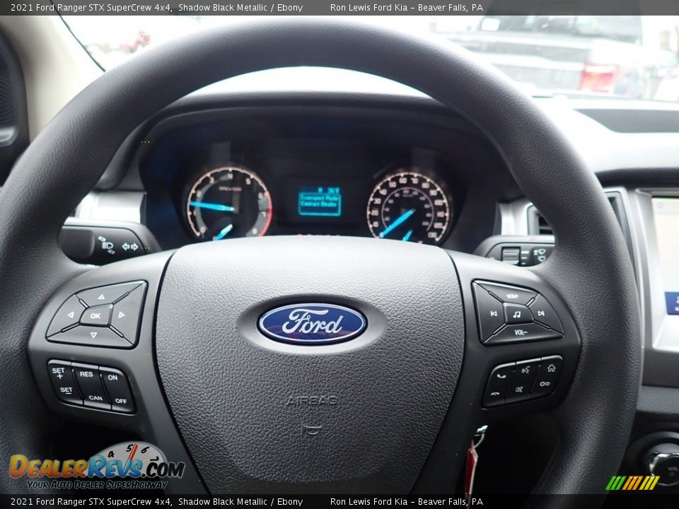 2021 Ford Ranger STX SuperCrew 4x4 Shadow Black Metallic / Ebony Photo #18