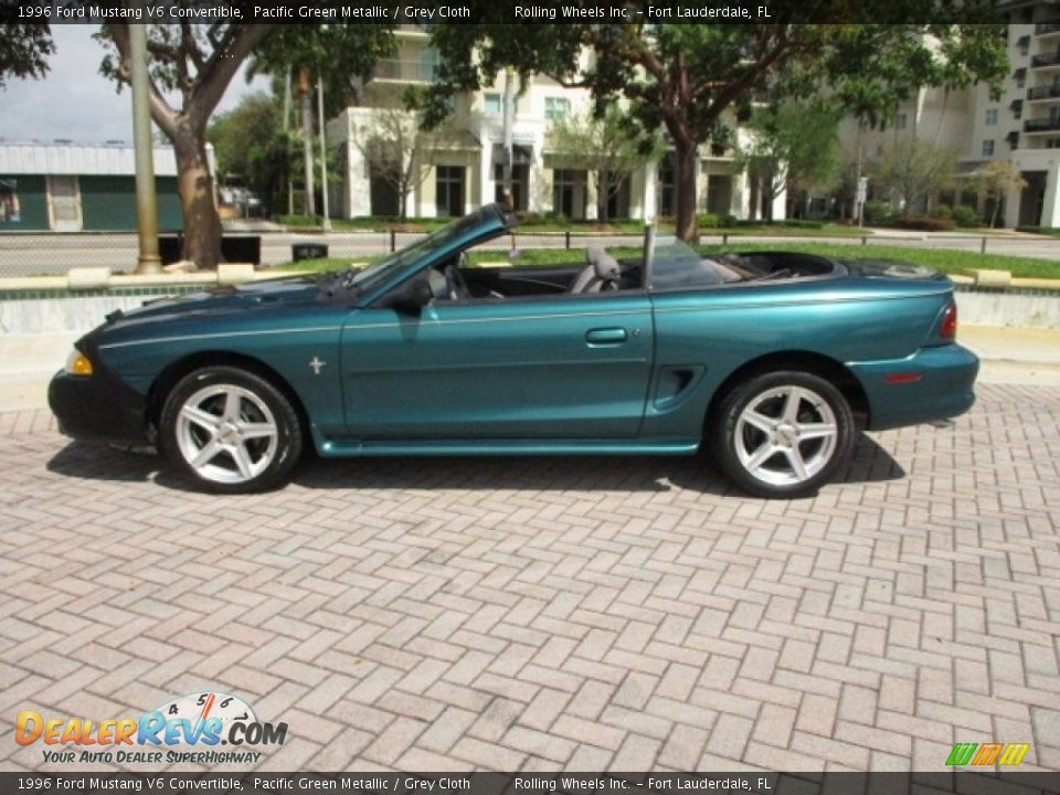 Pacific Green Metallic 1996 Ford Mustang V6 Convertible Photo #3