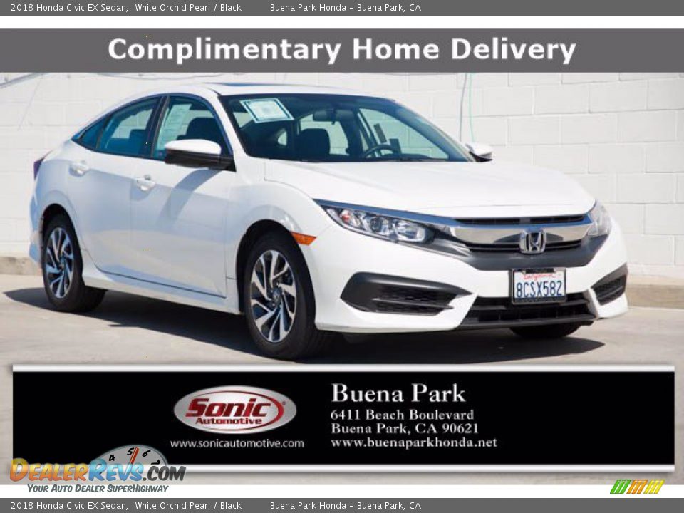 2018 Honda Civic EX Sedan White Orchid Pearl / Black Photo #1