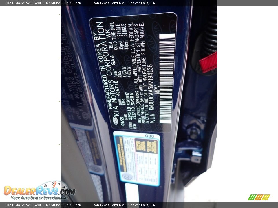 2021 Kia Seltos S AWD Neptune Blue / Black Photo #18