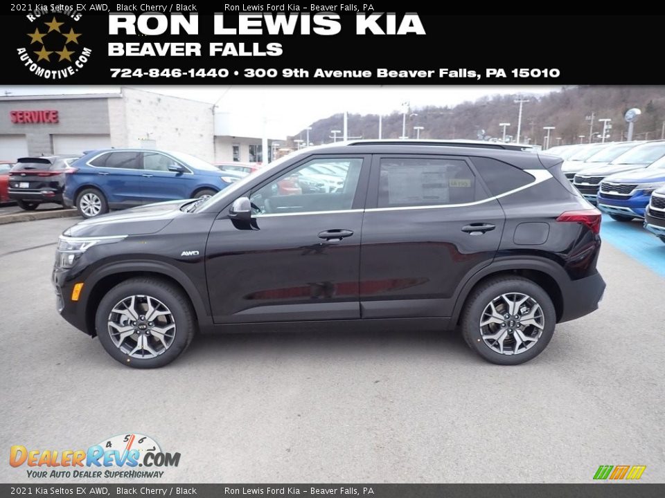 2021 Kia Seltos EX AWD Black Cherry / Black Photo #1