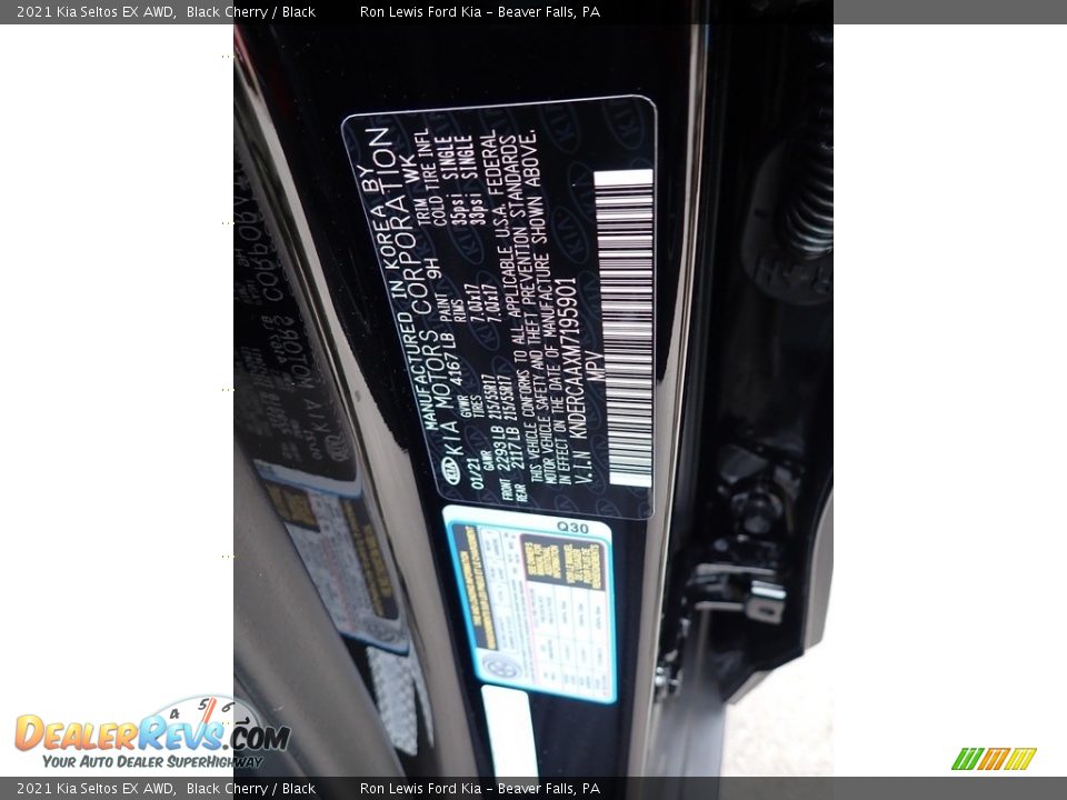 2021 Kia Seltos EX AWD Black Cherry / Black Photo #14