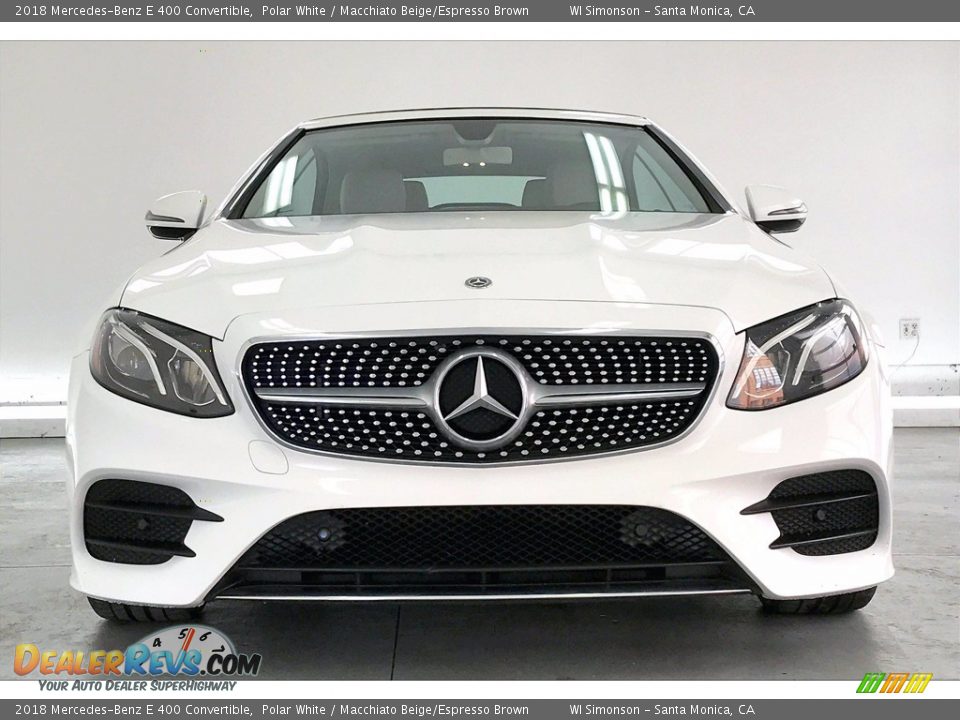 2018 Mercedes-Benz E 400 Convertible Polar White / Macchiato Beige/Espresso Brown Photo #2