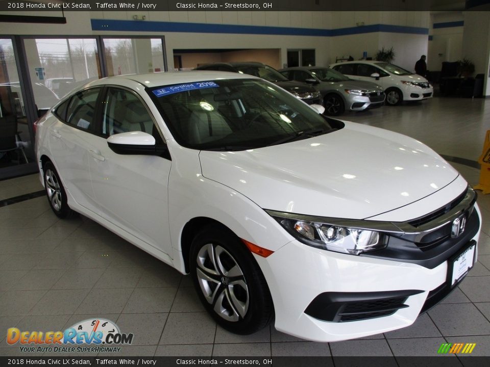 2018 Honda Civic LX Sedan Taffeta White / Ivory Photo #3