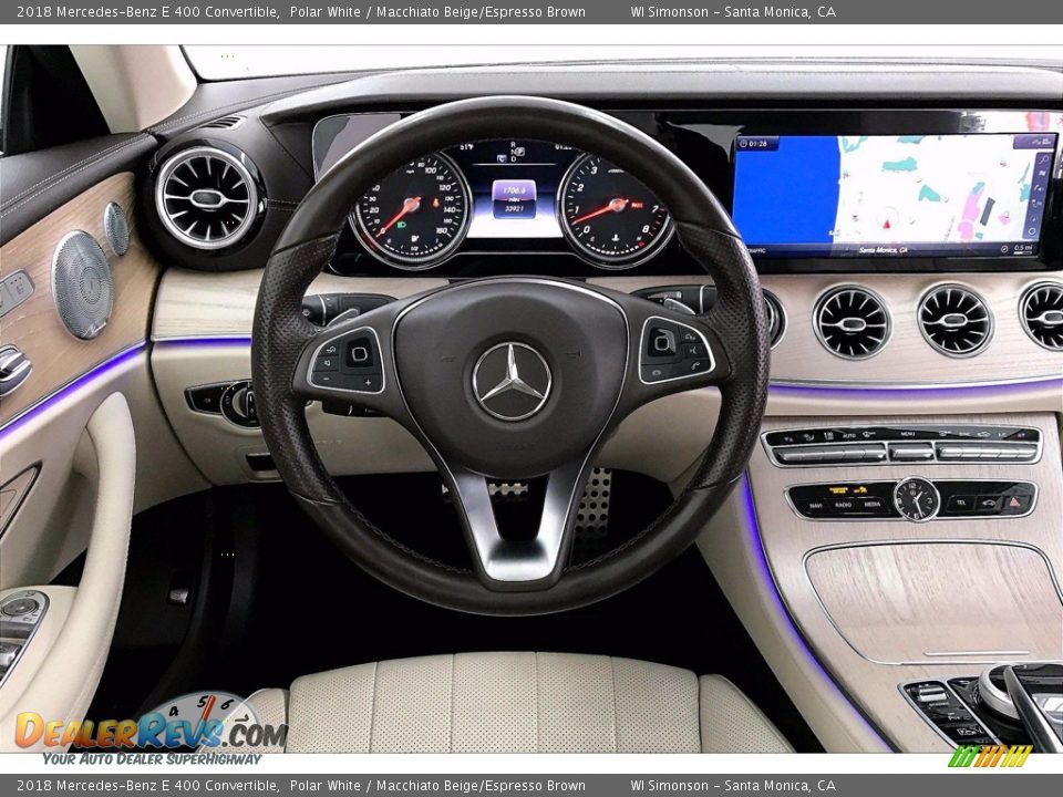 2018 Mercedes-Benz E 400 Convertible Polar White / Macchiato Beige/Espresso Brown Photo #4