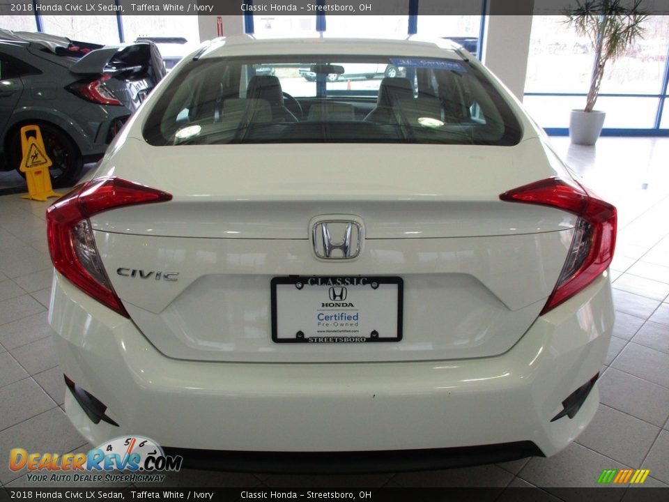 2018 Honda Civic LX Sedan Taffeta White / Ivory Photo #8