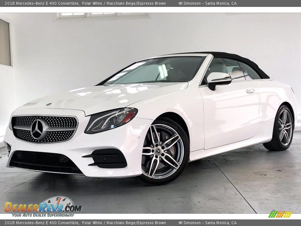 2018 Mercedes-Benz E 400 Convertible Polar White / Macchiato Beige/Espresso Brown Photo #12