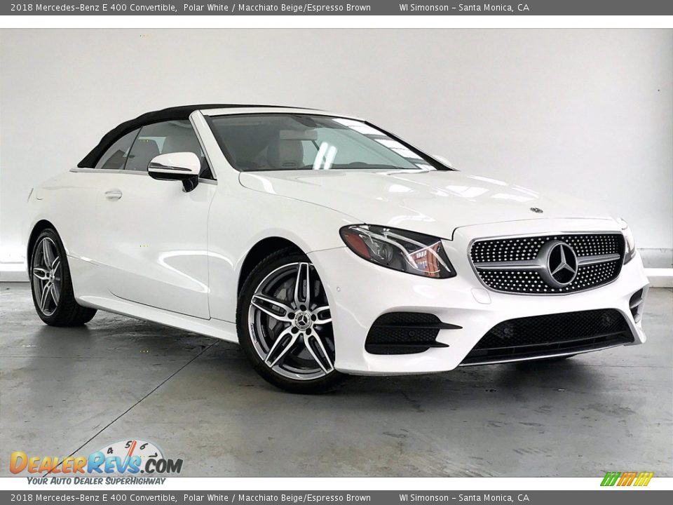 2018 Mercedes-Benz E 400 Convertible Polar White / Macchiato Beige/Espresso Brown Photo #34