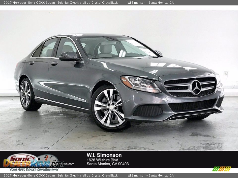 2017 Mercedes-Benz C 300 Sedan Selenite Grey Metallic / Crystal Grey/Black Photo #1