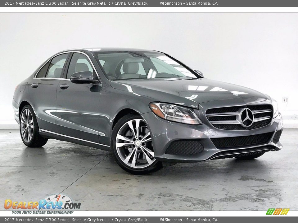 2017 Mercedes-Benz C 300 Sedan Selenite Grey Metallic / Crystal Grey/Black Photo #34