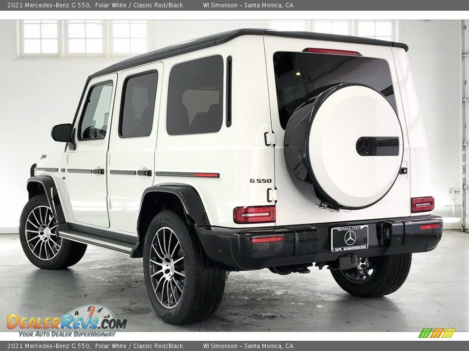 2021 Mercedes-Benz G 550 Polar White / Classic Red/Black Photo #2