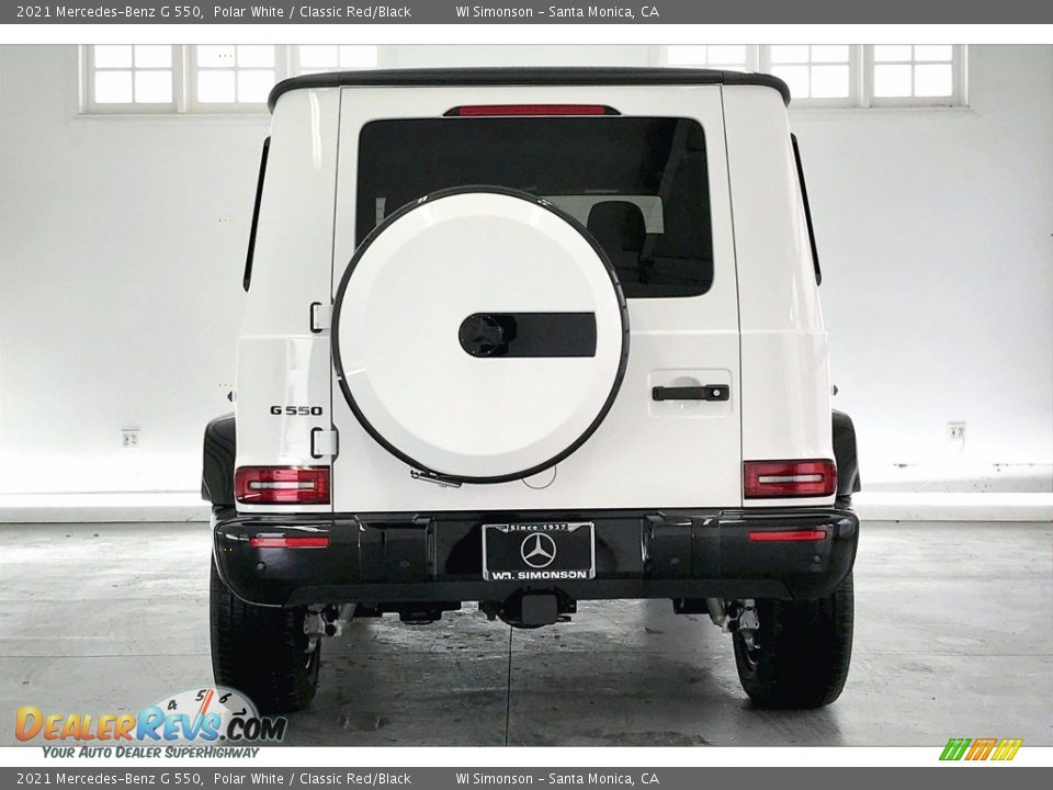 2021 Mercedes-Benz G 550 Polar White / Classic Red/Black Photo #3