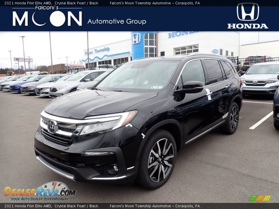 2021 Honda Pilot Elite AWD Crystal Black Pearl / Black Photo #1