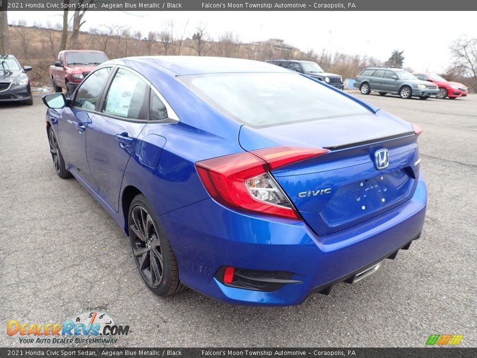 2021 Honda Civic Sport Sedan Aegean Blue Metallic / Black Photo #2