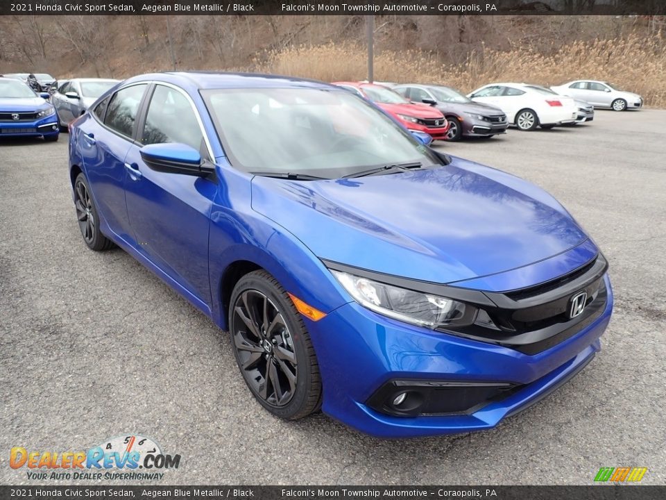 2021 Honda Civic Sport Sedan Aegean Blue Metallic / Black Photo #5