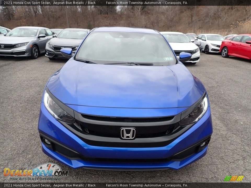 2021 Honda Civic Sport Sedan Aegean Blue Metallic / Black Photo #6