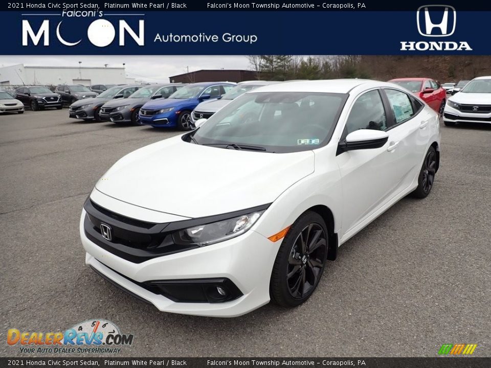 2021 Honda Civic Sport Sedan Platinum White Pearl / Black Photo #1