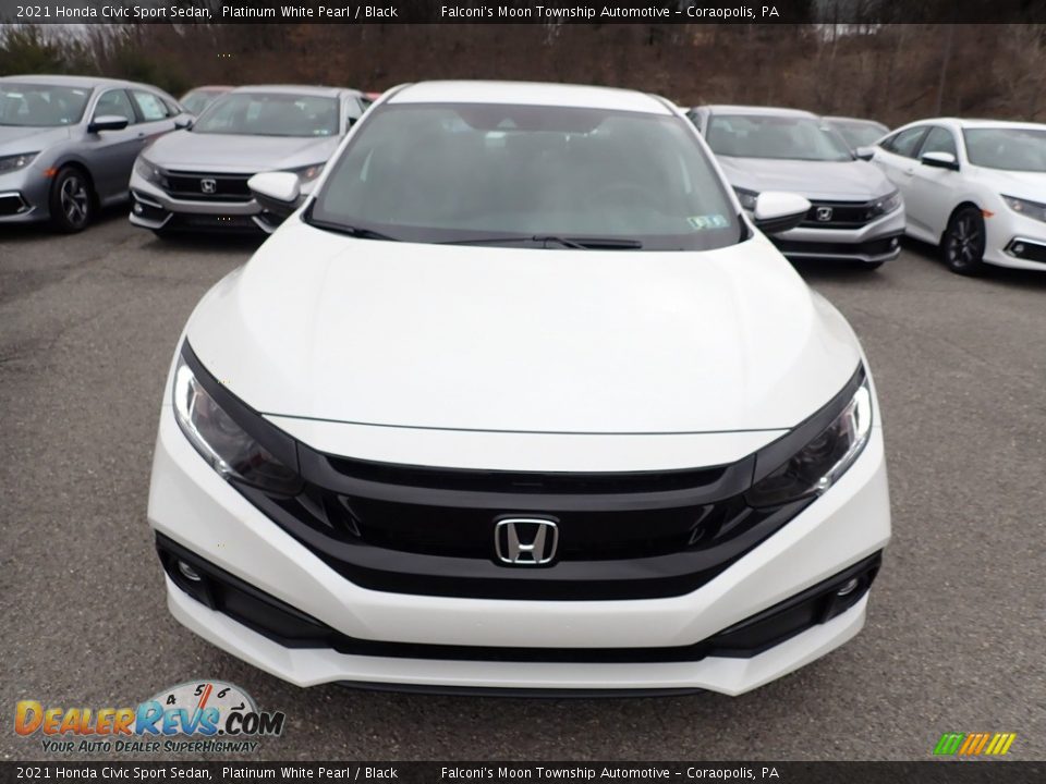 2021 Honda Civic Sport Sedan Platinum White Pearl / Black Photo #6