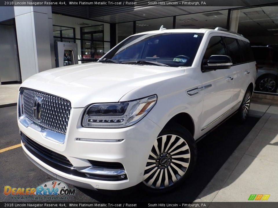 2018 Lincoln Navigator Reserve 4x4 White Platinum Metallic Tri-coat / Russet Photo #1