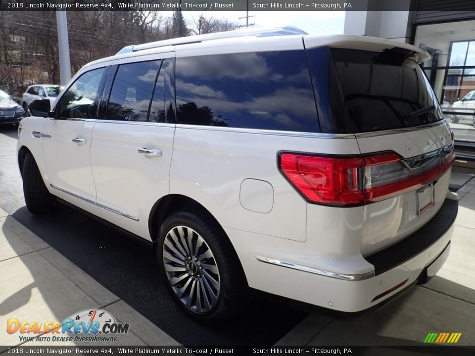 2018 Lincoln Navigator Reserve 4x4 White Platinum Metallic Tri-coat / Russet Photo #2