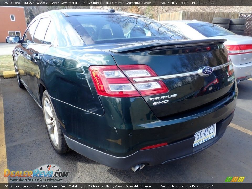 2013 Ford Taurus SHO AWD Green Gem Metallic / SHO Charcoal Black/Mayan Gray Miko Suede Photo #2