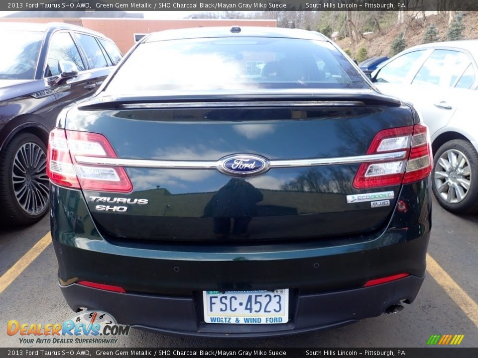 2013 Ford Taurus SHO AWD Green Gem Metallic / SHO Charcoal Black/Mayan Gray Miko Suede Photo #3