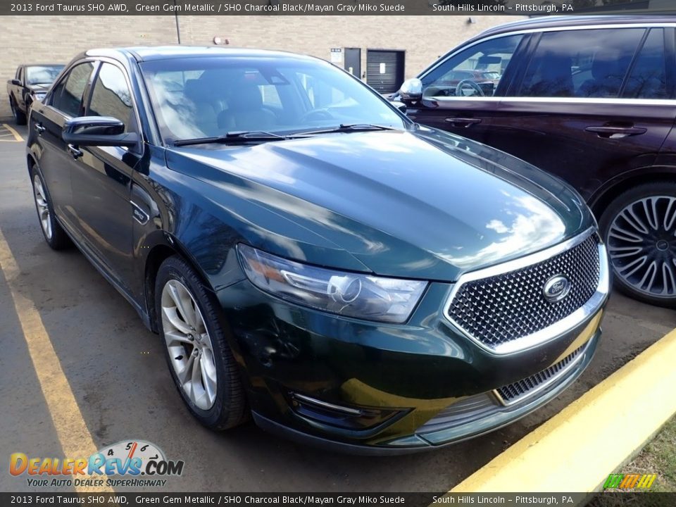 2013 Ford Taurus SHO AWD Green Gem Metallic / SHO Charcoal Black/Mayan Gray Miko Suede Photo #5