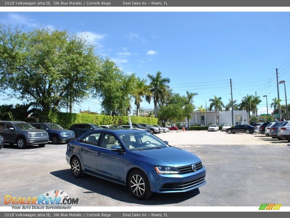 2018 Volkswagen Jetta SE Silk Blue Metallic / Cornsilk Beige Photo #1
