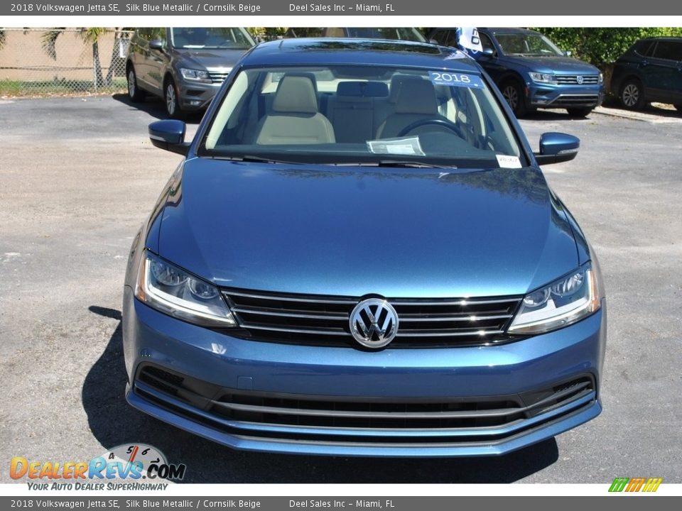 2018 Volkswagen Jetta SE Silk Blue Metallic / Cornsilk Beige Photo #3