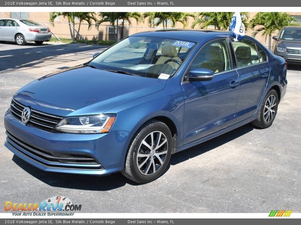 2018 Volkswagen Jetta SE Silk Blue Metallic / Cornsilk Beige Photo #4