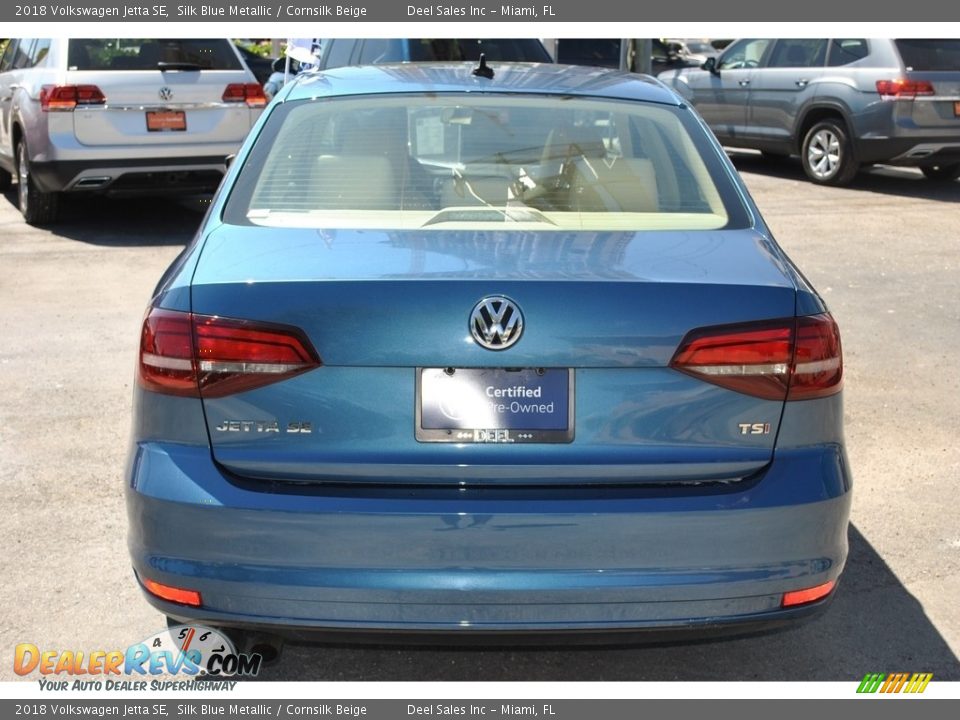 2018 Volkswagen Jetta SE Silk Blue Metallic / Cornsilk Beige Photo #8