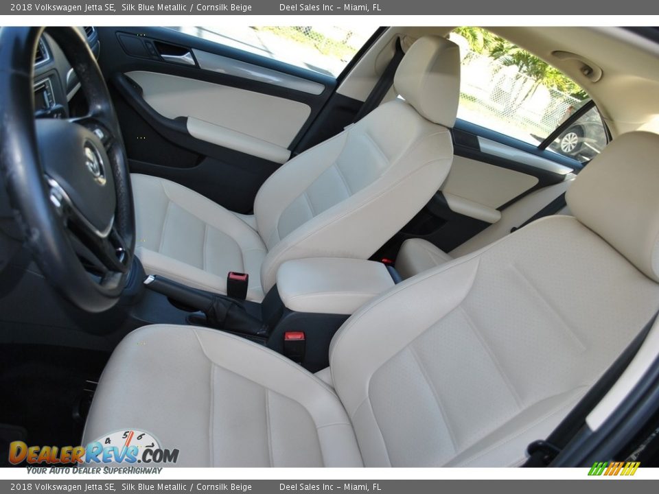 2018 Volkswagen Jetta SE Silk Blue Metallic / Cornsilk Beige Photo #12