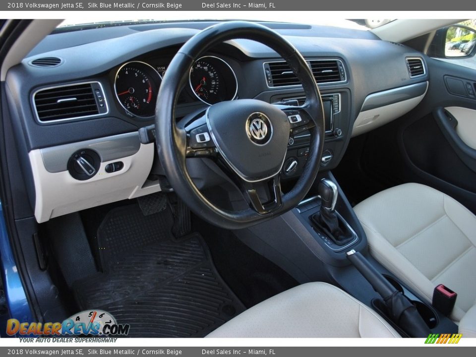 2018 Volkswagen Jetta SE Silk Blue Metallic / Cornsilk Beige Photo #13