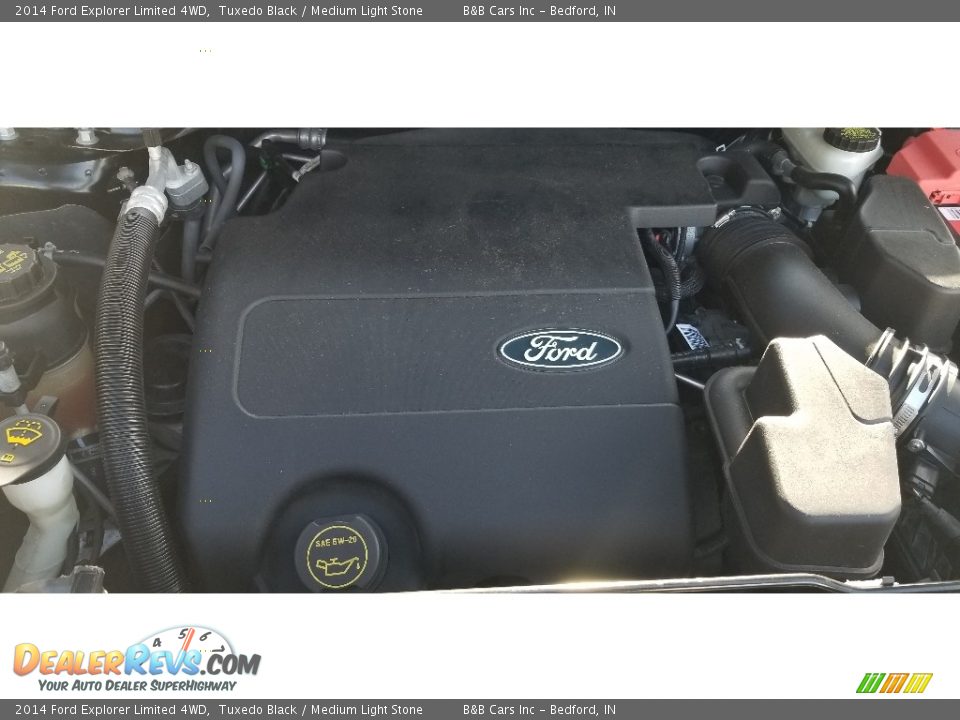 2014 Ford Explorer Limited 4WD Tuxedo Black / Medium Light Stone Photo #25
